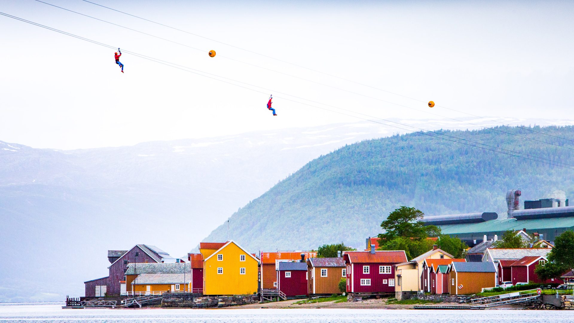 Zipline over Mosjøen